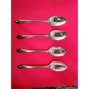 Wm Rogers EXQUISITE International Silverplate 4 Teaspoons 1940 Flatware - 6 1/8”